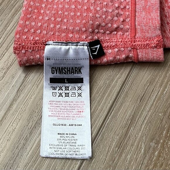 GYMSHARK Vital Seamless Coral Marl Leggings - Size Large - Picture 12 of 16